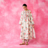 Reena Mulmul Cotton Kurta Set - Beige