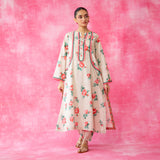 Reena Mulmul Cotton Kurta Set - Beige