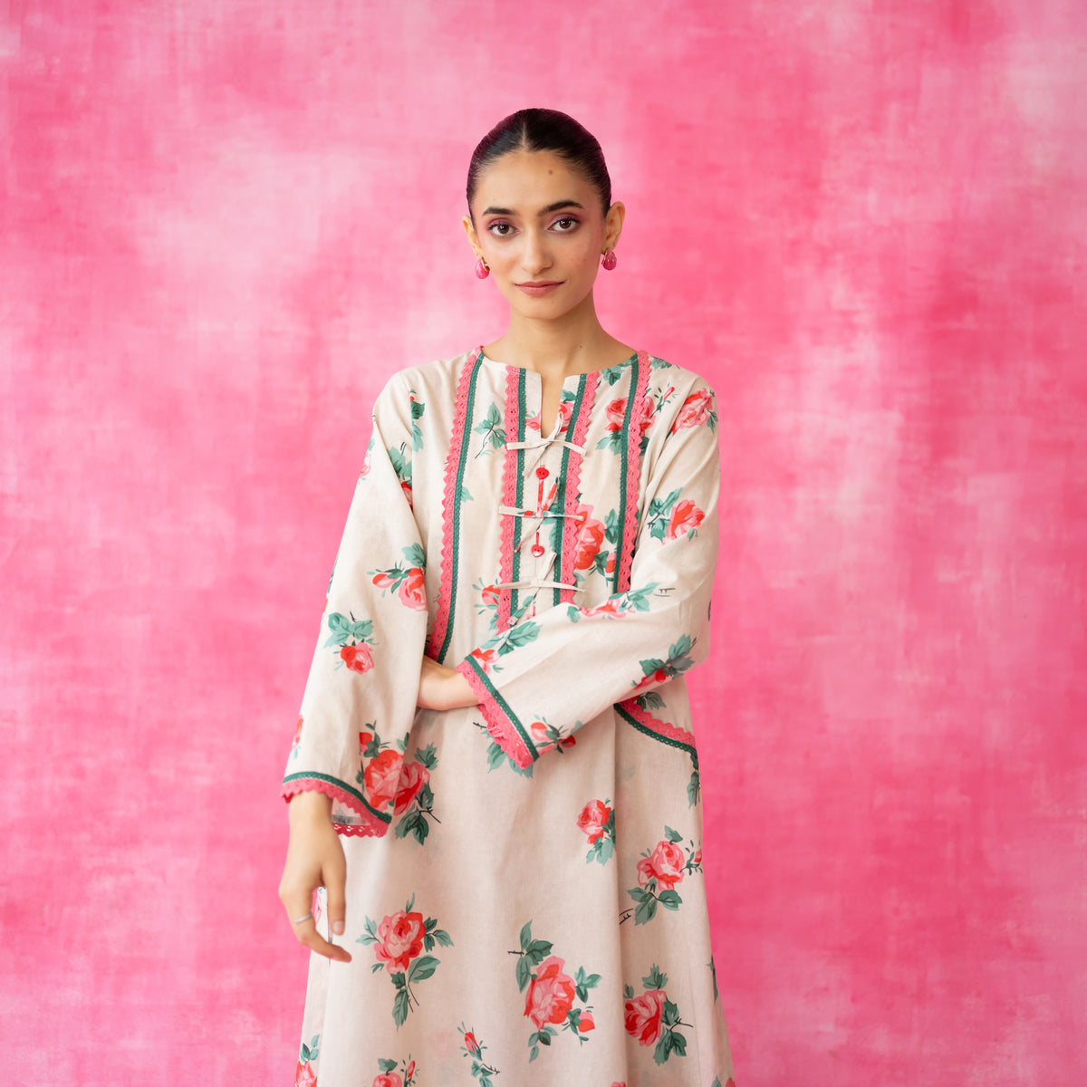 Reena Mulmul Cotton Kurta Set - Beige