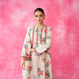 Reena Mulmul Cotton Kurta Set - Beige