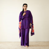 Champakali Statement Modal Palazzo Set - Violet