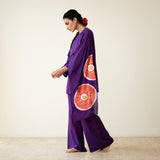 Champakali Statement Modal Palazzo Set - Violet