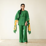 Champakali Statement Modal Palazzo Set - Forest Green