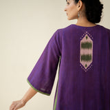 Rekha Slub Cotton Statement Kurta Set - Violet