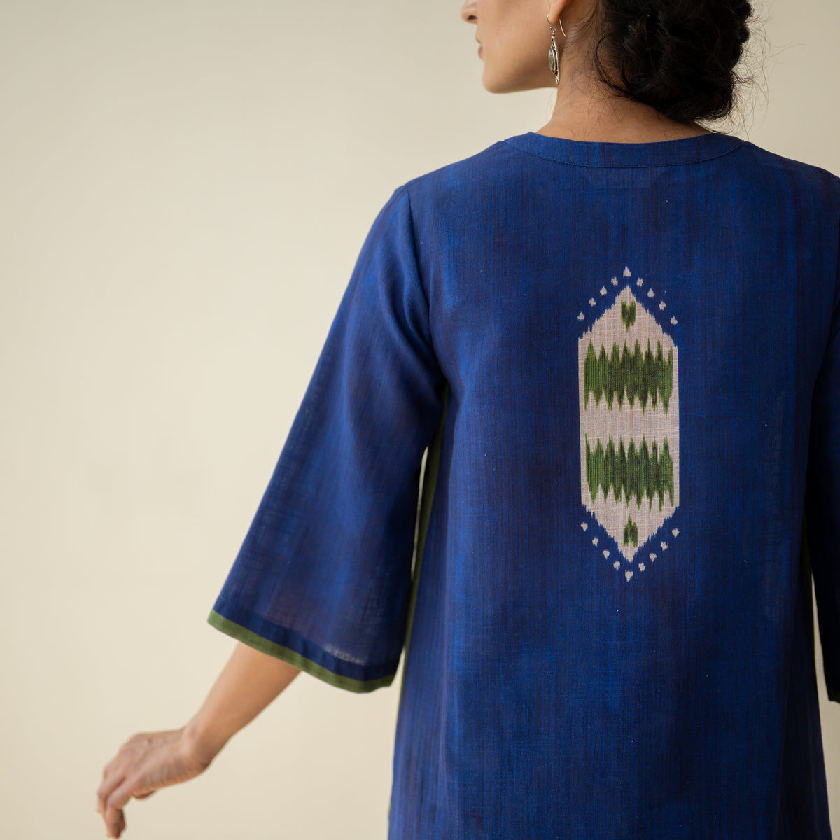 Rekha Slub Cotton Statement Kurta Set - Royal Blue
