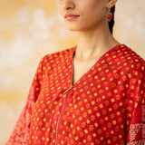 Kritika Statement Modal Kurta - Tomato Red