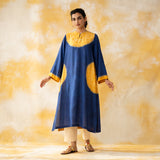 Pitaara Hand Embroidered Modal Kurta - Royal Blue