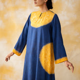 Pitaara Hand Embroidered Modal Kurta - Royal Blue