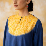 Pitaara Hand Embroidered Modal Kurta - Royal Blue