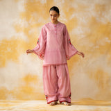 Chameli Mulmul Cotton Farshi Set - Pastel Pink