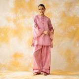 Chameli Mulmul Cotton Farshi Set - Pastel Pink
