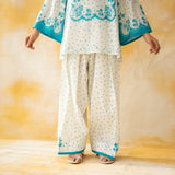 Senorita Hand Embroidered Mulmul Cotton Farshi Set - Phirozi
