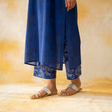 Vamika Hand Embroidered Slub Cotton Kurta Set - Royal Blue