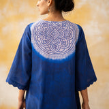 Vamika Hand Embroidered Slub Cotton Kurta Set - Royal Blue