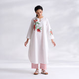 Anaar Patchwork Cotton Kurta Set - Peach