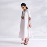 Anaar Patchwork Cotton Kurta Set - Peach