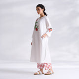 Anaar Patchwork Cotton Kurta Set - Peach