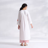 Anaar Patchwork Cotton Kurta Set - Peach