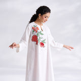 Anaar Patchwork Cotton Kurta Set - Peach