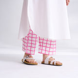 Anaar Patchwork Cotton Kurta Set - Fuchsia