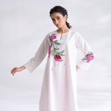 Anaar Patchwork Cotton Kurta Set - Fuchsia