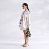 Petals on Cloud Embroidered Co-ord Set - Pink