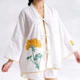 Petals on Cloud Embroidered Co-ord Set - Yellow