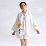 Petals on Cloud Embroidered Co-ord Set - Yellow