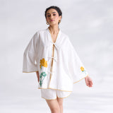 Petals on Cloud Embroidered Co-ord Set - Yellow