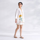 Petals on Cloud Embroidered Co-ord Set - Yellow