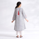 Paan Polka Hand Embroidered Kurta - Black