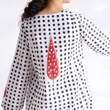 Paan Polka Hand Embroidered Kurta - Black