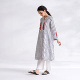 Paan Polka Hand Embroidered Kurta - Black