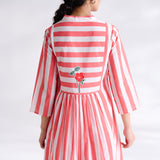 Wildflower Embroidered Cotton Kurta Set - Coral