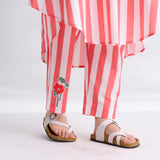 Wildflower Embroidered Cotton Kurta Set - Coral