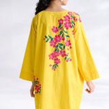 She Wore Flowers Cotton Kurta - Yellow