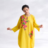 She Wore Flowers Cotton Kurta - Yellow