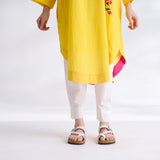 She Wore Flowers Cotton Kurta - Yellow