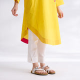 She Wore Flowers Cotton Kurta - Yellow