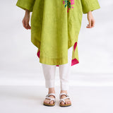She Wore Flowers Cotton Kurta - Olive