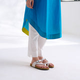 She Wore Flowers Cotton Kurta - Electric Blue