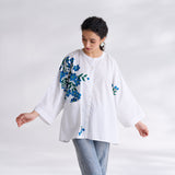 Petals on Cloud Cotton Shirt - Blue
