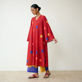 Ludo Pure Slub Cotton Kurta Set - Red