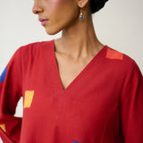 Ludo Pure Slub Cotton Kurta Set - Red