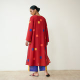 Ludo Pure Slub Cotton Kurta Set - Red