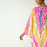 Malti Slub Cotton Coord Set - Turmeric & Candy Pink