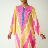 Malti Slub Cotton Coord Set - Turmeric & Candy Pink