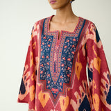 Paan Hand Embroidered Slub Cotton Coord Set - Multicolour