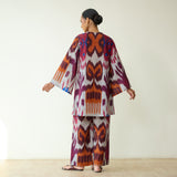 Ruby Hand Embroidered Slub Cotton Coord Set - Multicolour