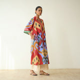 Maheeka Slub Cotton Kurta - Ocean Blue